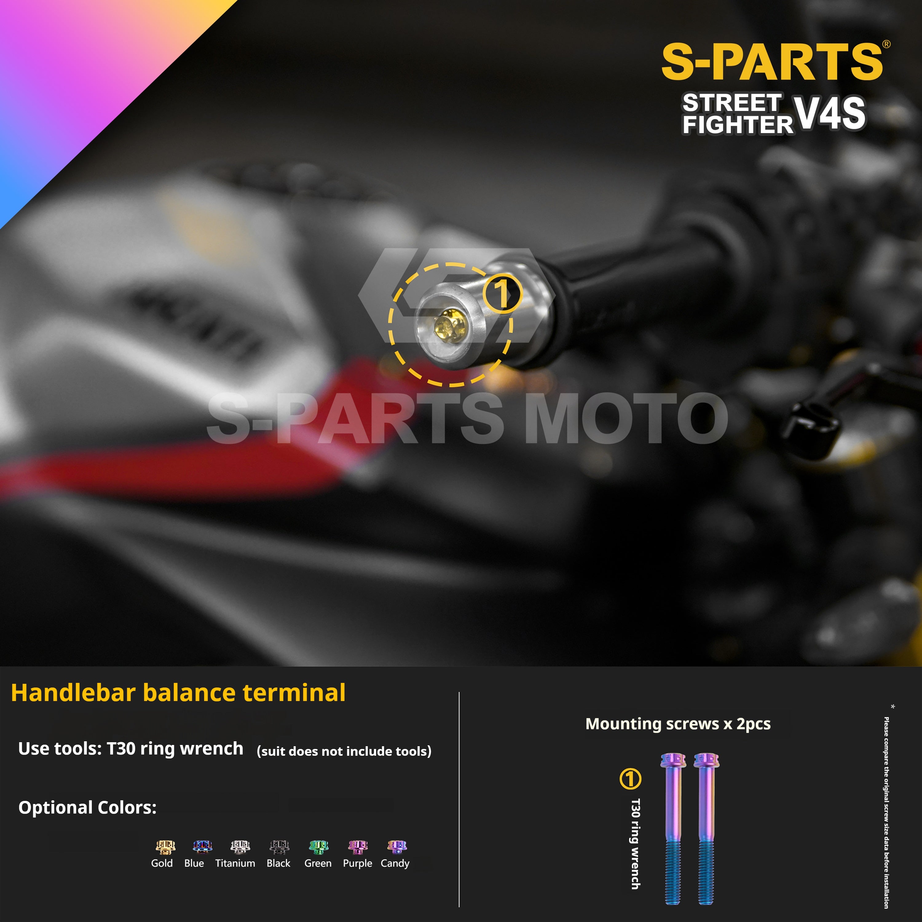 SPARTS Titanium Bolt Kit for Ducati Streetfighter V4S – Candy Color Upgrade