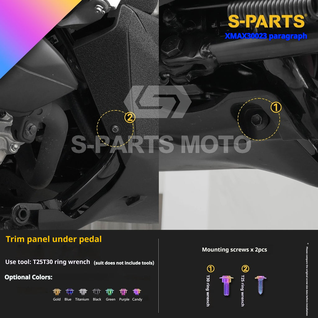 SPARTS Titanium Bolt Set for 2023 XMAX300 – Yamaha Motorcycle Custom Upgrade– Custom Candy Color - 1/2