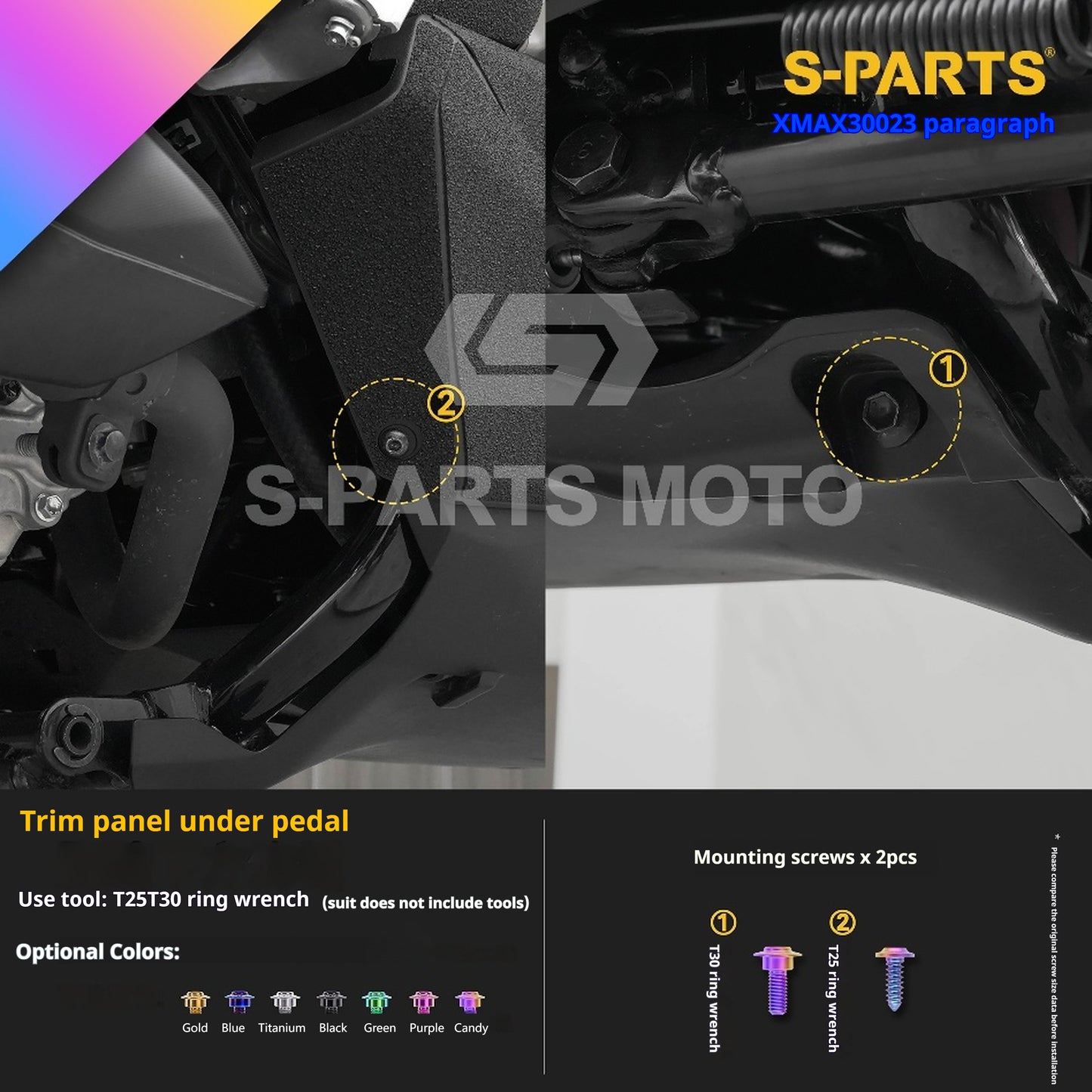 SPARTS 2023 XMAX300 Yamaha Motorcycle Modified Titanium Alloy Bolts Candy color
