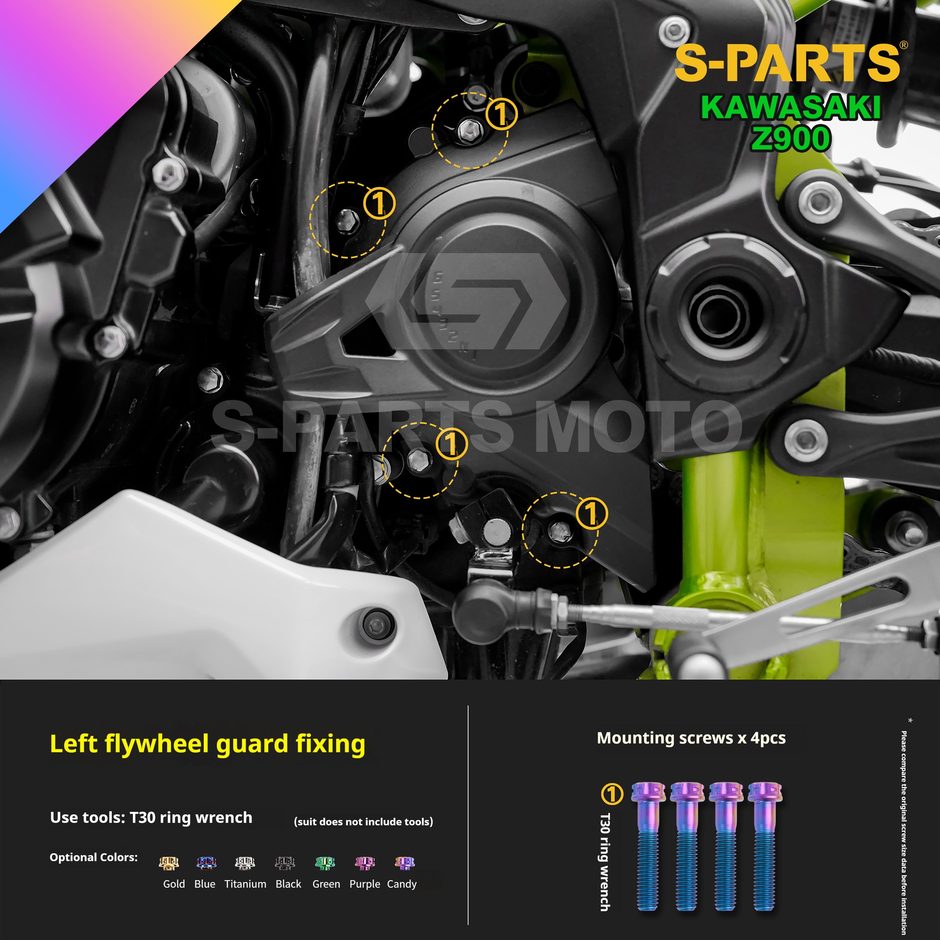 SPARTS Titanium Bolt Kit for Kawasaki Z900 2021 – ustom Candy Color & CNC Titanium Upgrade Kit - 2/2