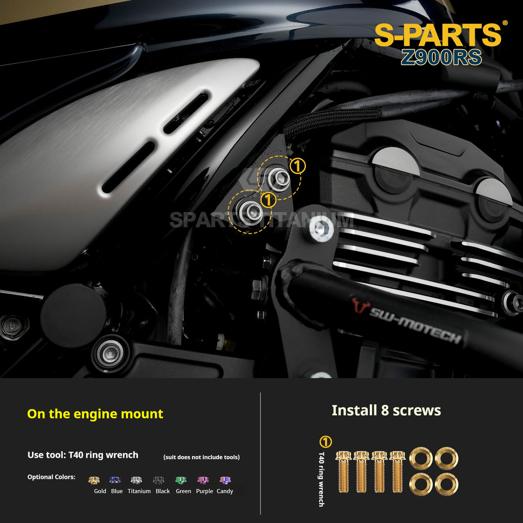 SPARTS Titanium Screw Set for Kawasaki Z900RS – Motorcycle Upgrade Kit