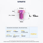 S-PARTS TC4 Titanium Mirror Plug Bolt M8 M10 RH/LH for Motorcycle