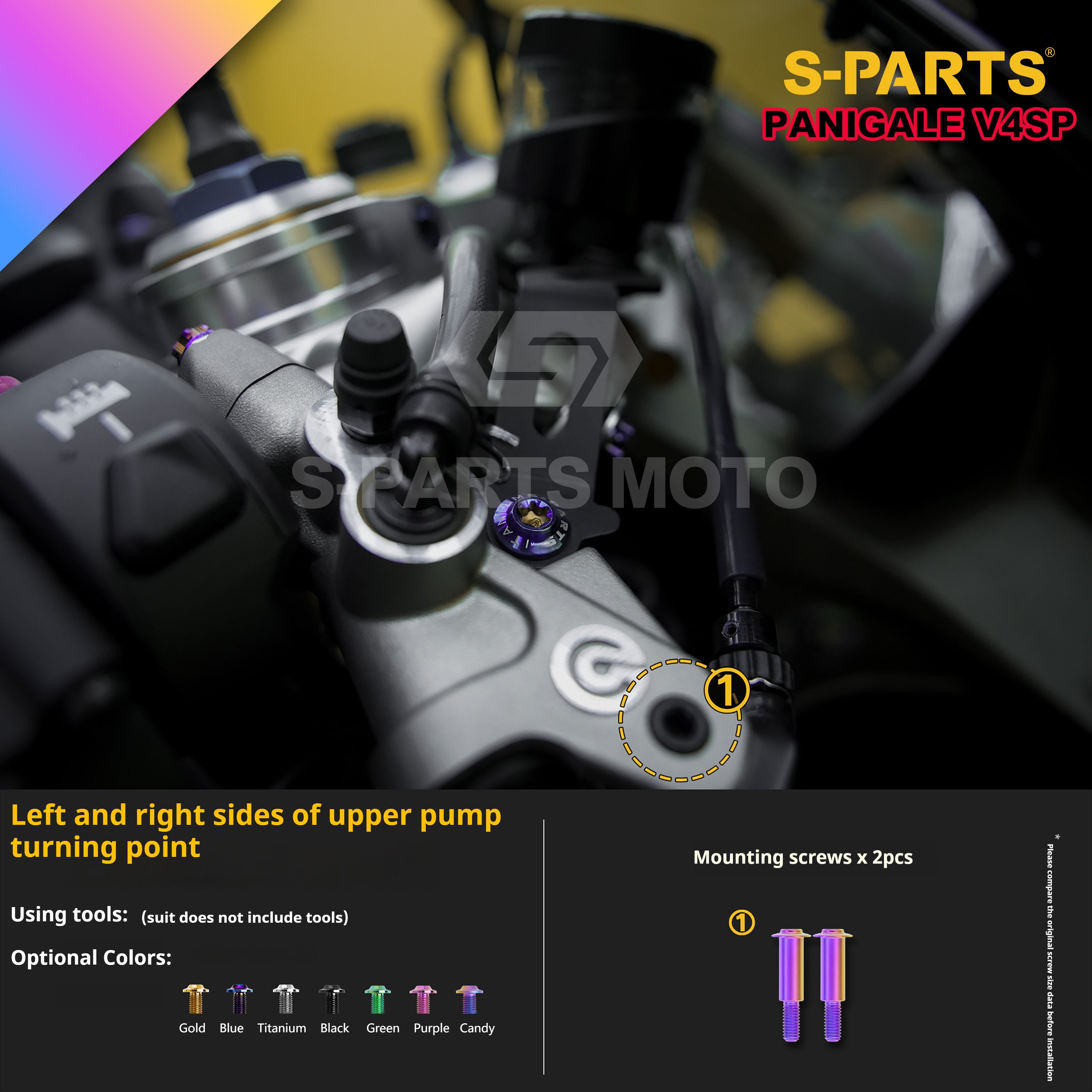 SPARTS Ducati Panigale V4SP Motorcycle TC4 Titanium Alloy Bolt Kit – Candy Color Edition