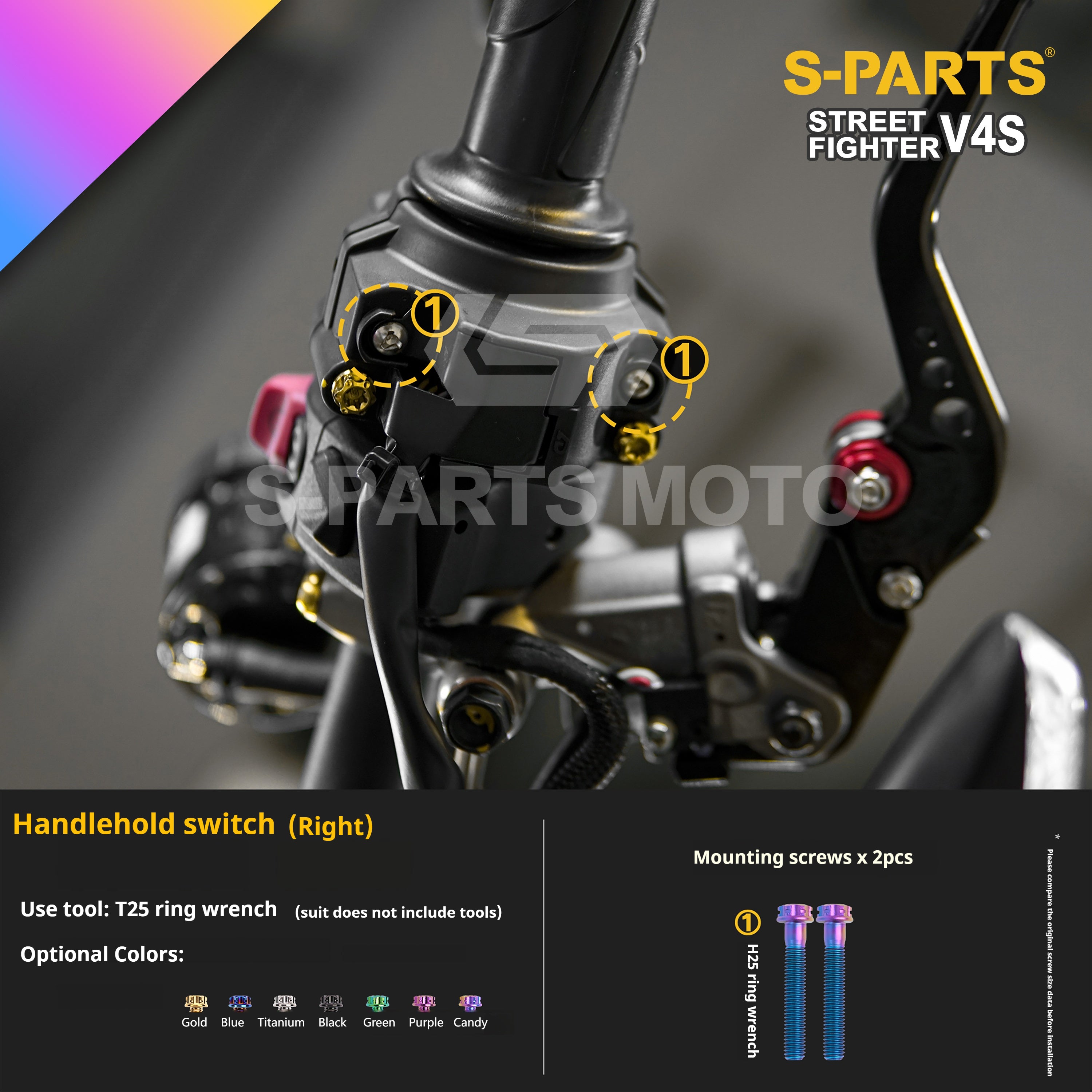 SPARTS Titanium Bolt Kit for Ducati Streetfighter V4S – Candy Color Upgrade