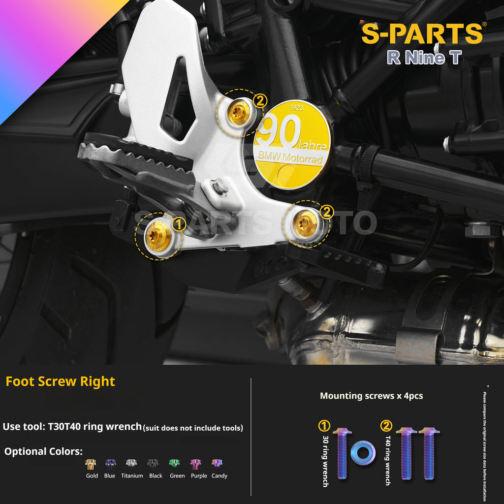 SPARTS BMW RnineT Titanium Alloy Motorcycle Bolt Upgrade Kit