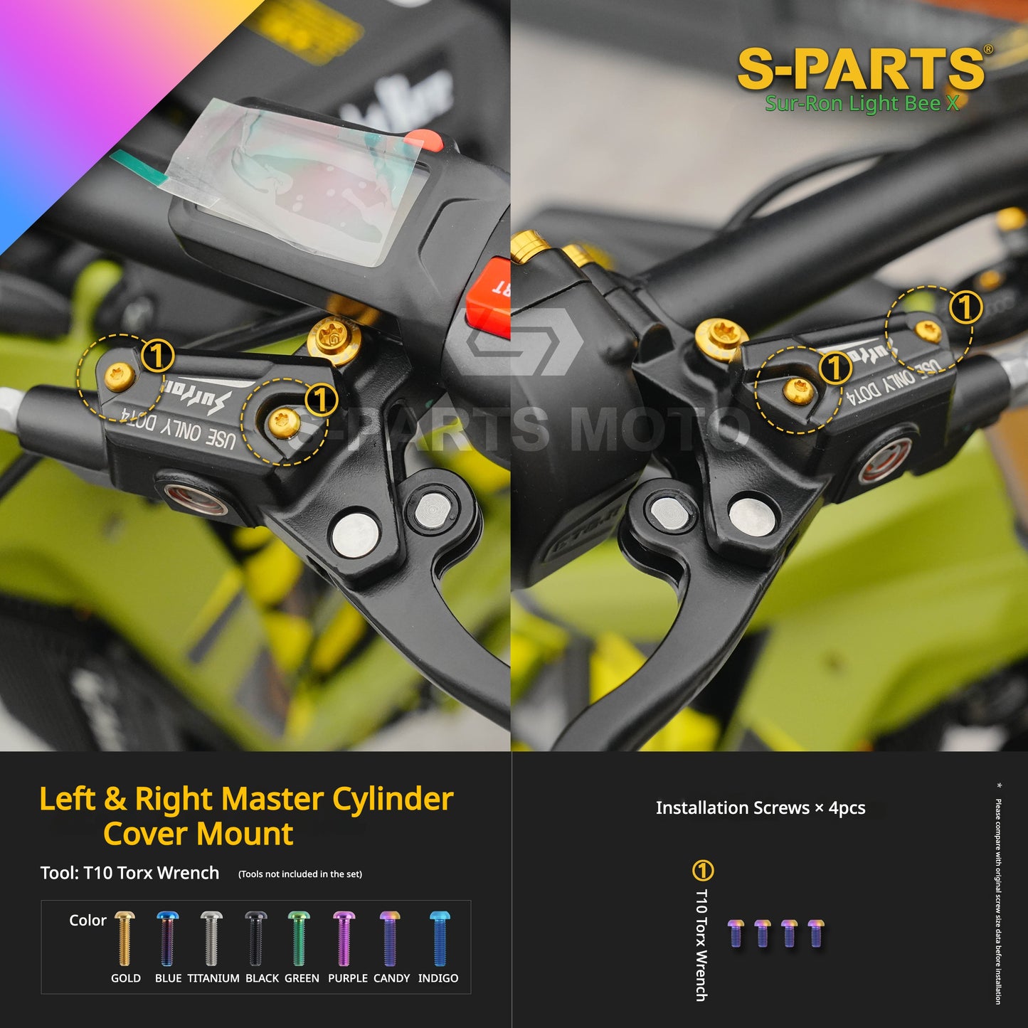 S-PARTS TC4 Titanium Full Bolt Kit for Sur-Ron Light Bee X (2025 Model)