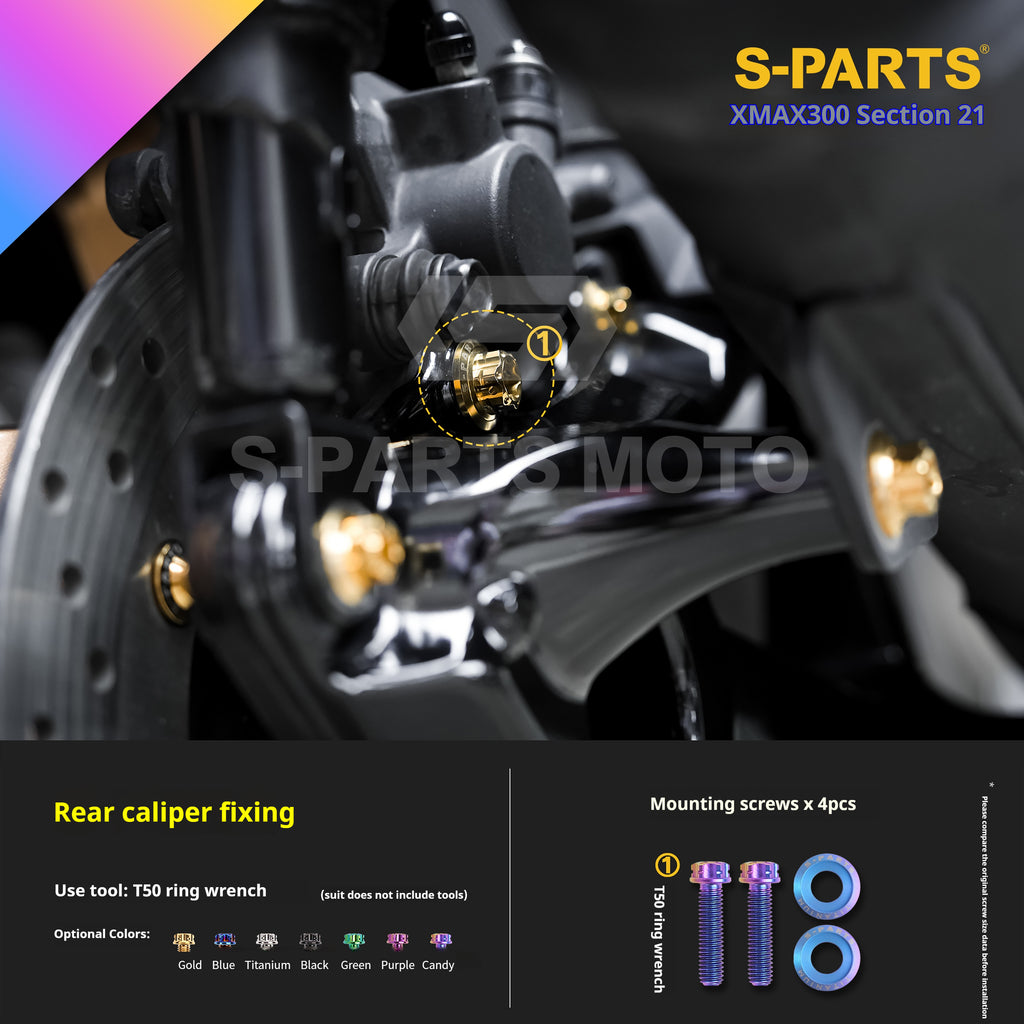 SPARTS Titanium Screw Set for Yamaha XMAX 300 2021 – Custom Candy Color & CNC Titanium Upgrade Kit