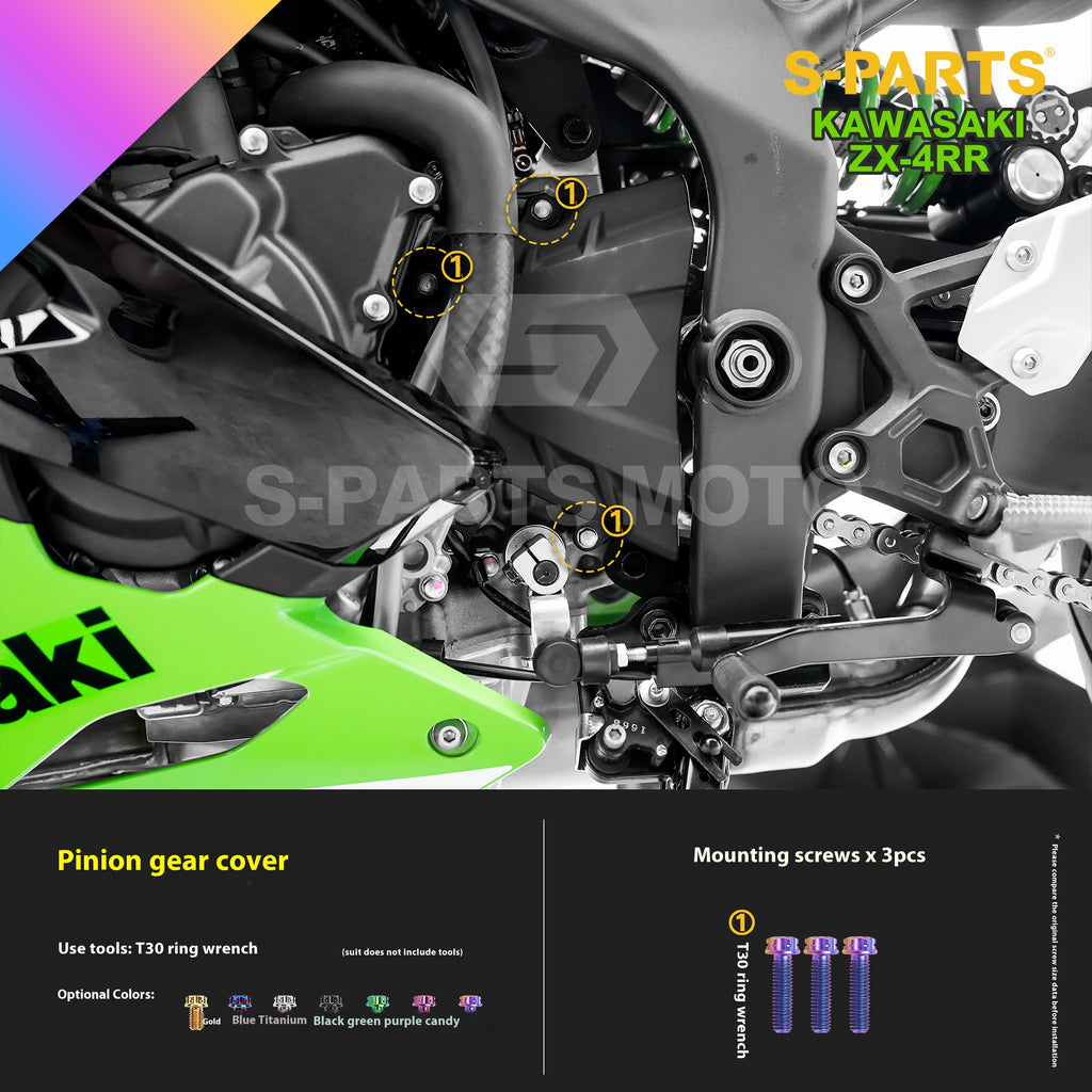 SPARTS Titanium Bolt Kit for Kawasaki ZX-4RR 2023 – Custom Candy Color & CNC Titanium Upgrade Kit- 2/2