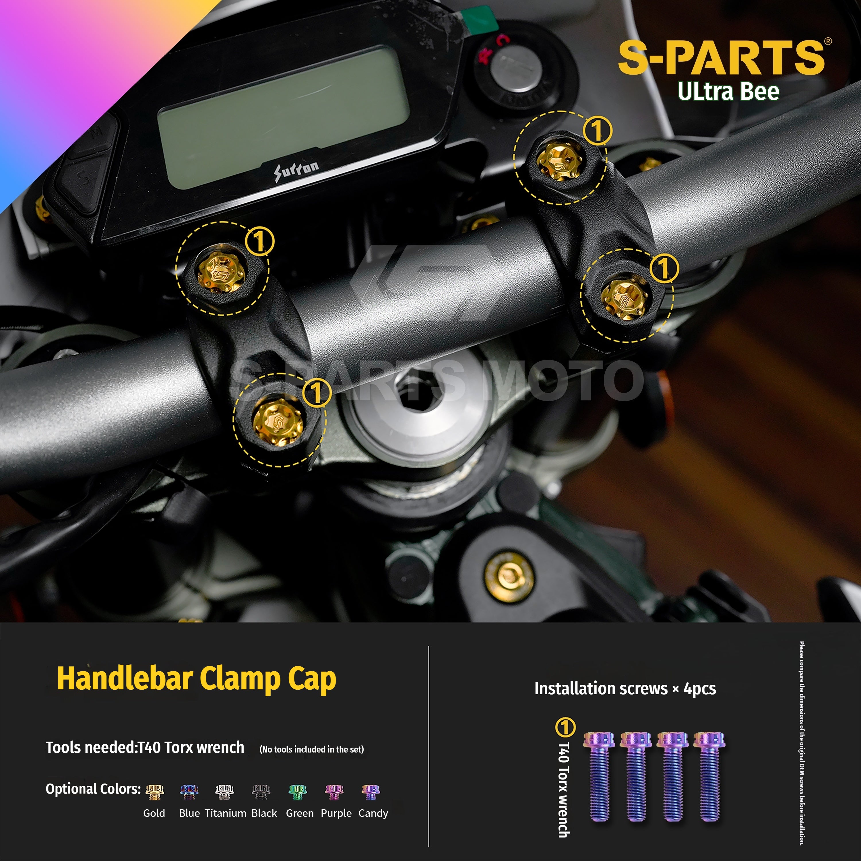 SPARTS Titanium Bolt Kit for Ultra Bee | Full Motorcycle Upgrade Set--candy