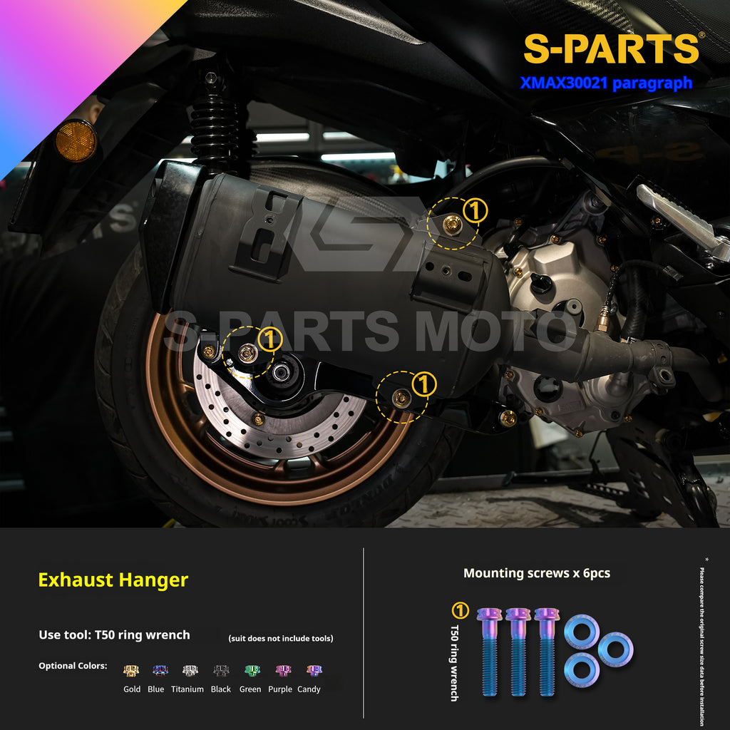 SPARTS Titanium Screw Set for Yamaha XMAX 300 2021 – Custom Candy Color & CNC Titanium Upgrade Kit