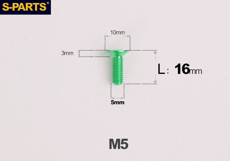 SPARTS M5 Countersunk Titanium Bolt | TC4 Flat Head Motorcycle Fastener