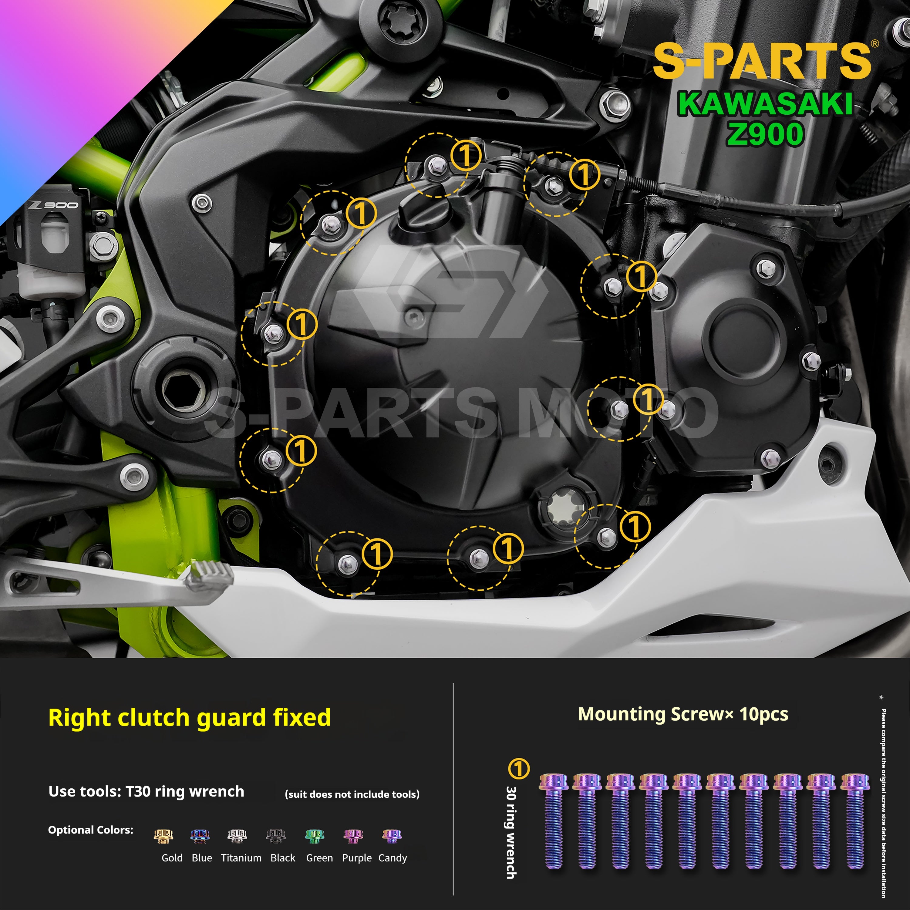 SPARTS Titanium Bolt Kit for Kawasaki Z900 2021 – ustom Candy Color & CNC Titanium Upgrade Kit - 2/2