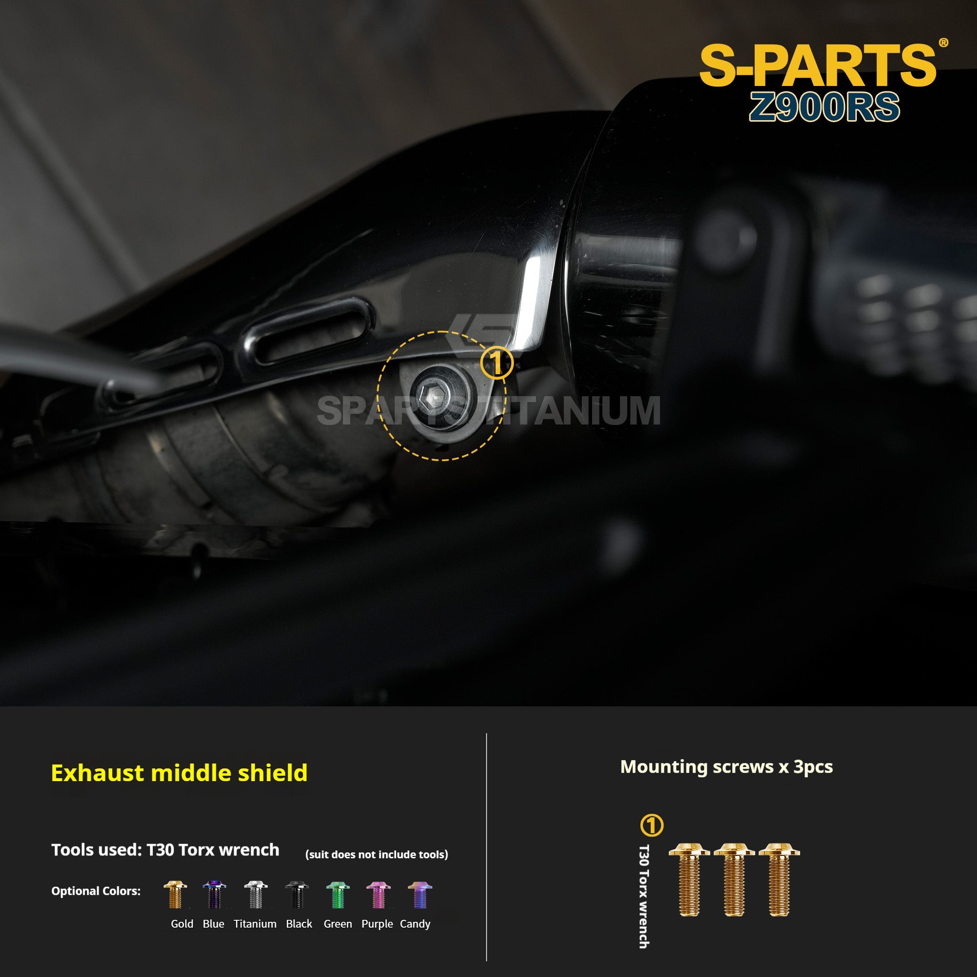 SPARTS Titanium Screw Set for Kawasaki Z900RS – Motorcycle Upgrade Kit