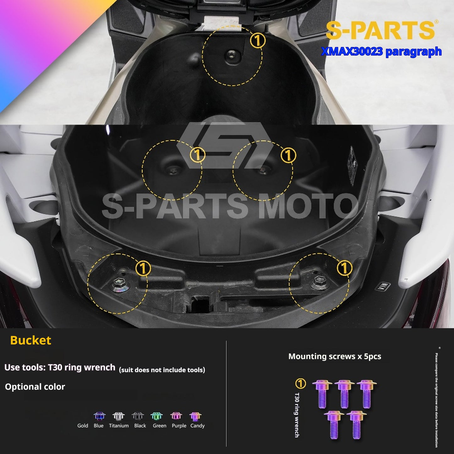 SPARTS 2023 XMAX300 Yamaha Motorcycle Modified Titanium Alloy Bolts Candy color