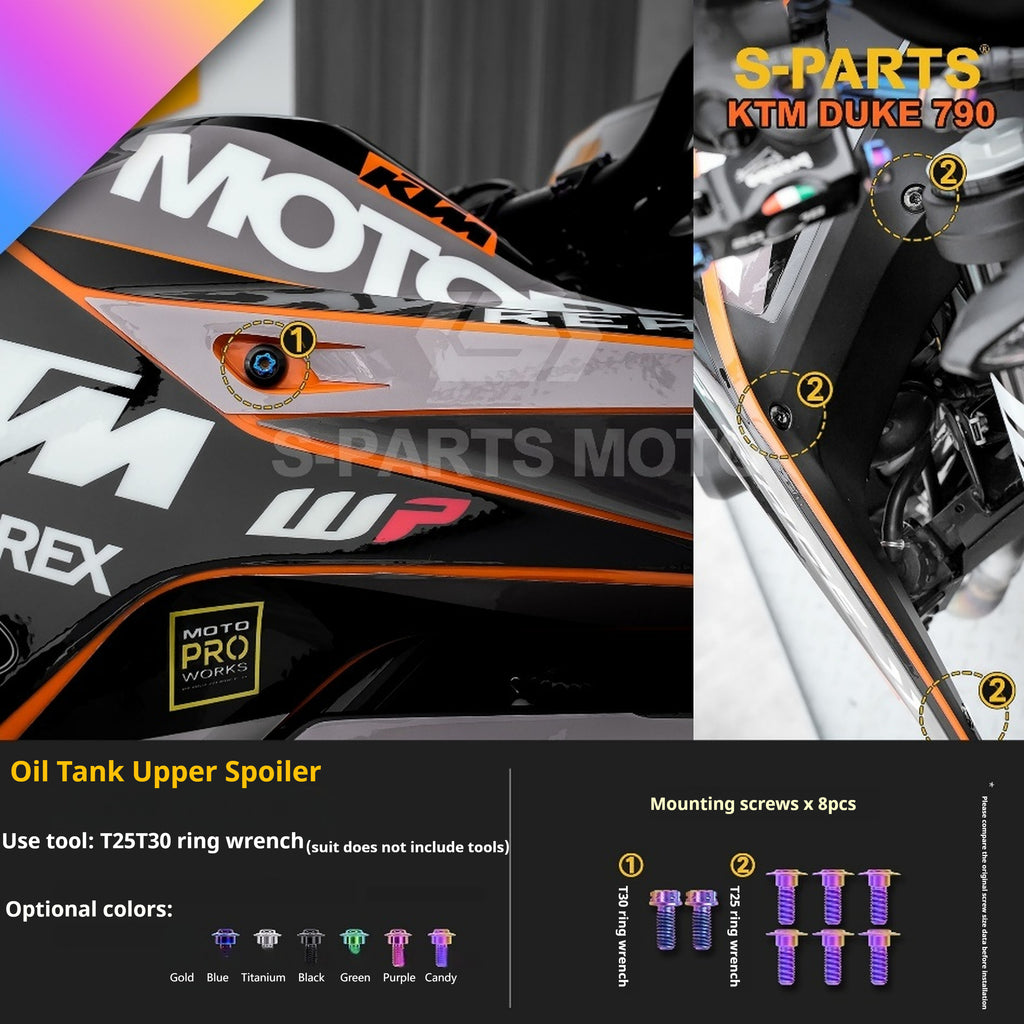SPARTS TC4 Titanium Bolt Kit Compatible with KTM DUKE 790 – Full Motorcycle Fastener Upgrade