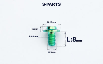 SPARTS A3 Countersunk Head M5 D10 Titanium Bolt TC4 Motorcycle & E-Bike Custom Fastener