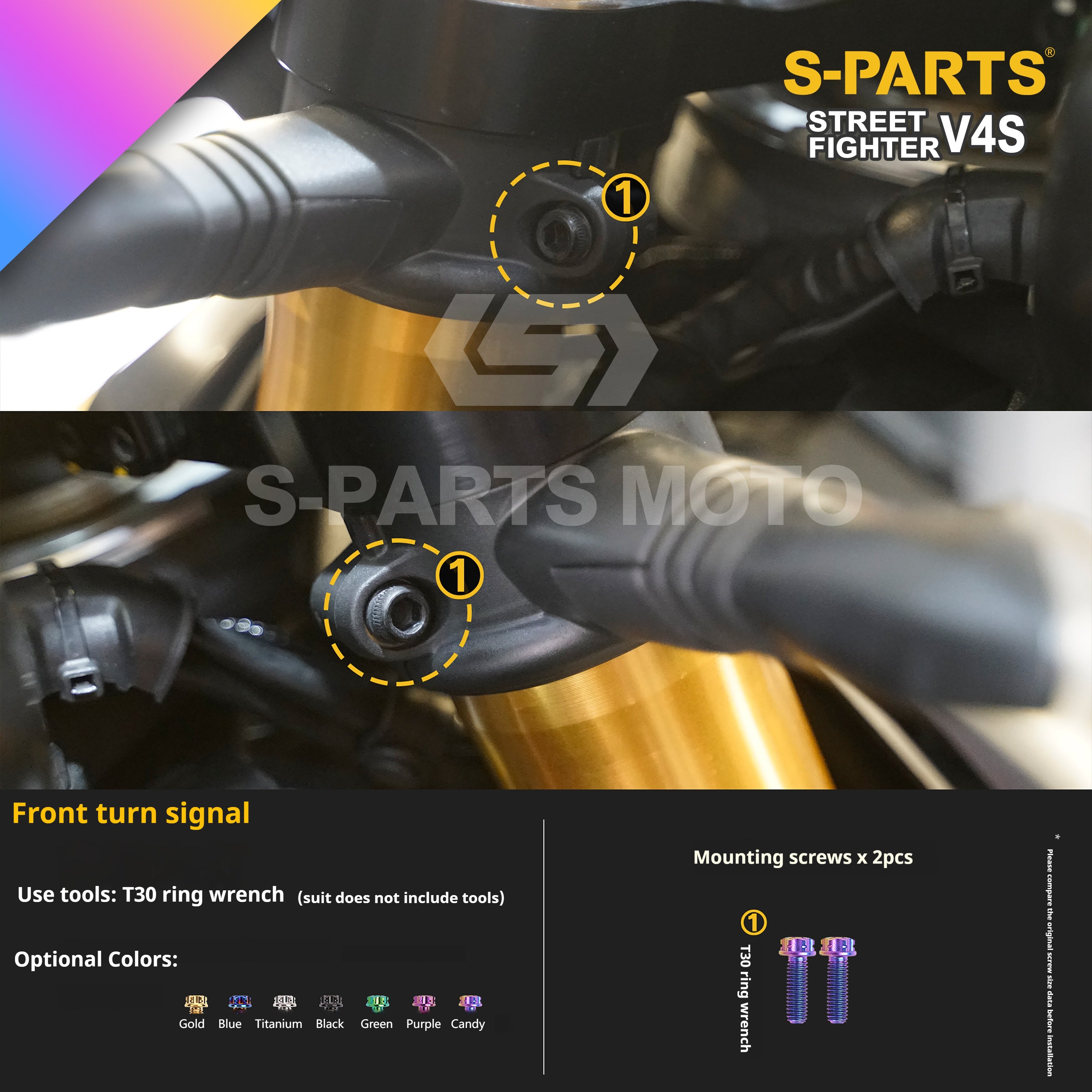 SPARTS Titanium Bolt Kit for Ducati Streetfighter V4S