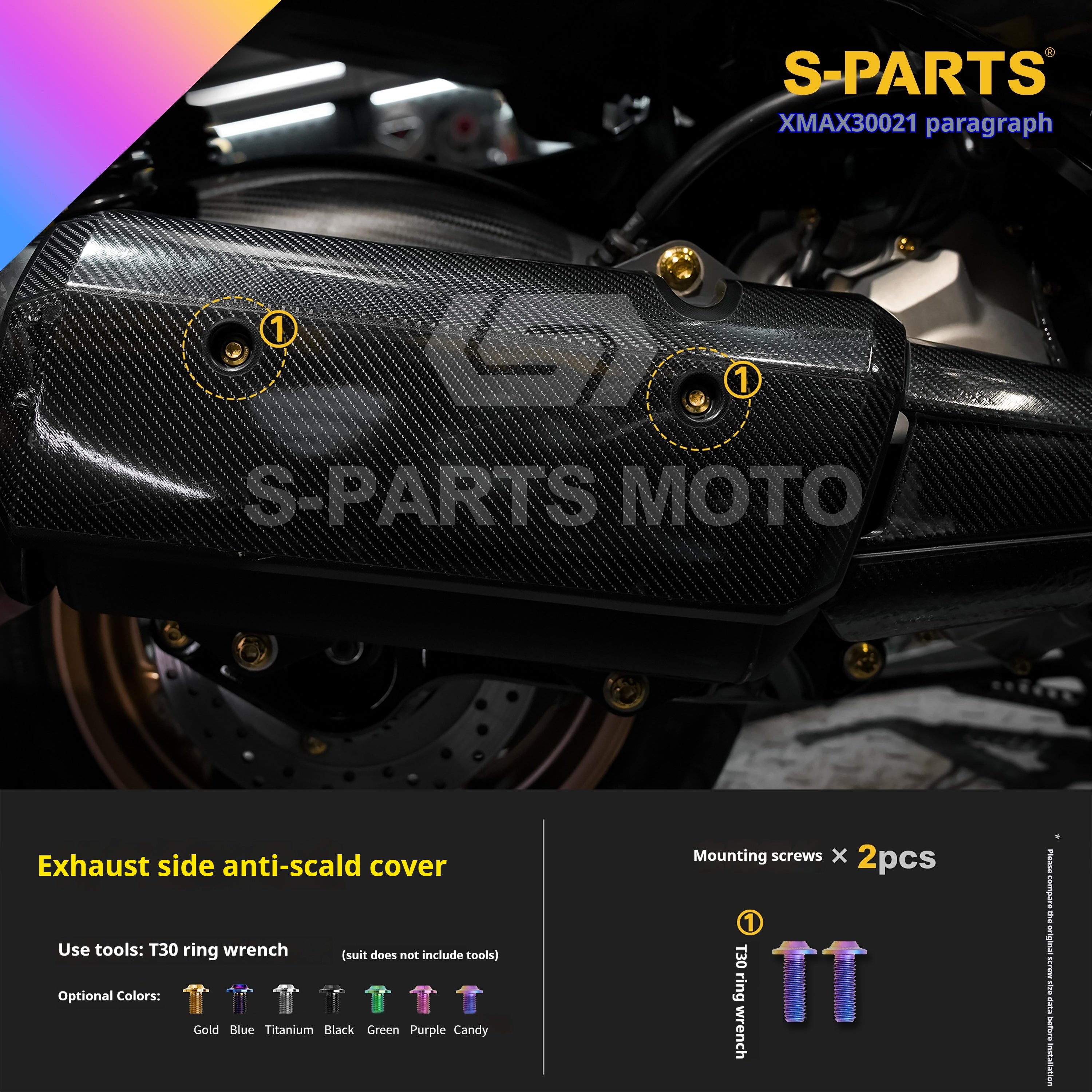 SPARTS Titanium Screw Set for Yamaha XMAX 300 2021 – Custom Candy Color & CNC Titanium Upgrade Kit