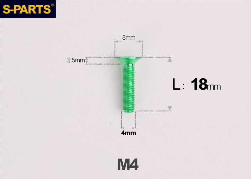 SPARTS M4x10-50mm Countersunk Titanium Alloy Bolt – Flat Head Fastening Screw for Motorcycle & Bicycle