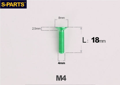 SPARTS M4x10-50mm Countersunk Titanium Alloy Bolt – Flat Head Fastening Screw for Motorcycle & Bicycle