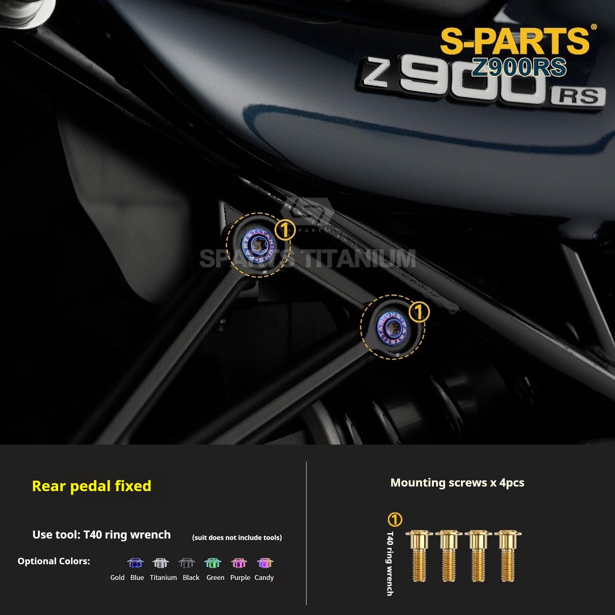 SPARTS Titanium Screw Set for Kawasaki Z900RS – Motorcycle Upgrade Kit