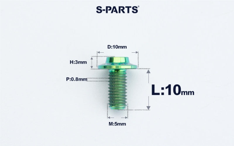 SPARTS A3 Countersunk Head M5 D10 Titanium Bolt TC4 Motorcycle & E-Bike Custom Fastener