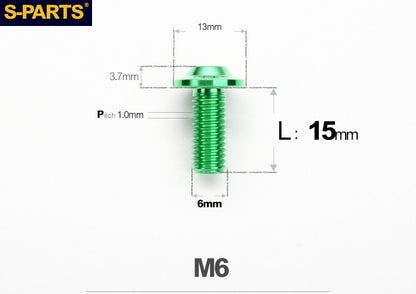 SPARTS A3 Button Head M6 D13 Titanium Bolt for Motorcycle & Bicycle Modification