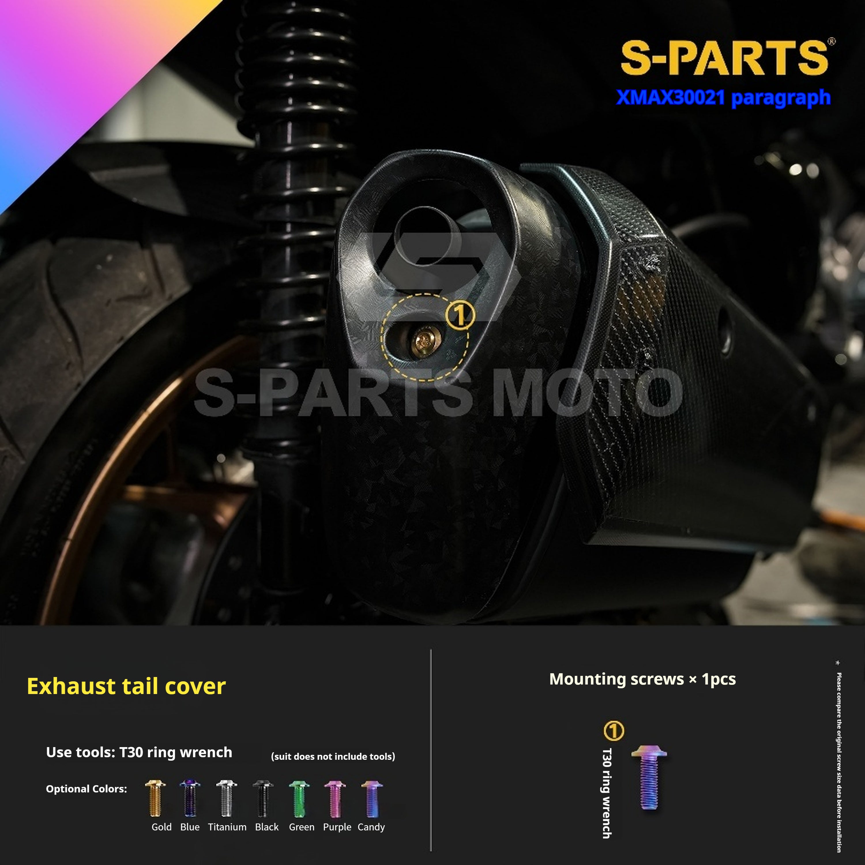 SPARTS Titanium Screw Set for Yamaha XMAX 300 2021 – Custom Candy Color & CNC Titanium Upgrade Kit