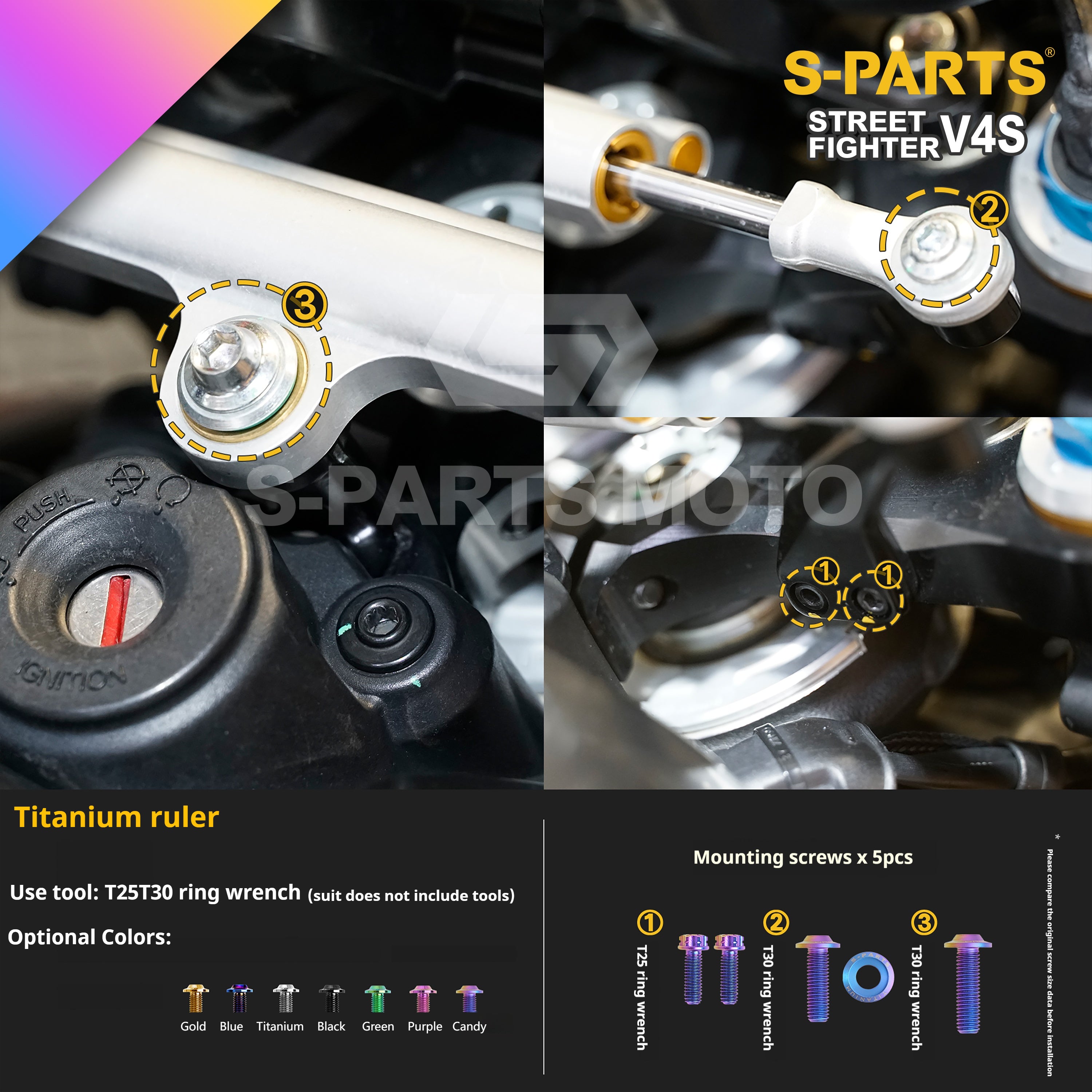 SPARTS Titanium Bolt Kit for Ducati Streetfighter V4S