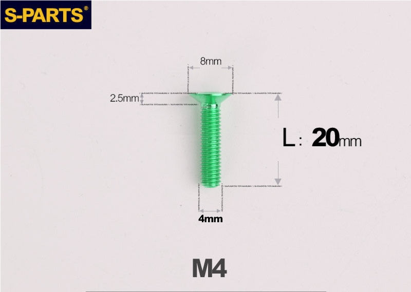 SPARTS M4x10-50mm Countersunk Titanium Alloy Bolt – Flat Head Fastening Screw for Motorcycle & Bicycle