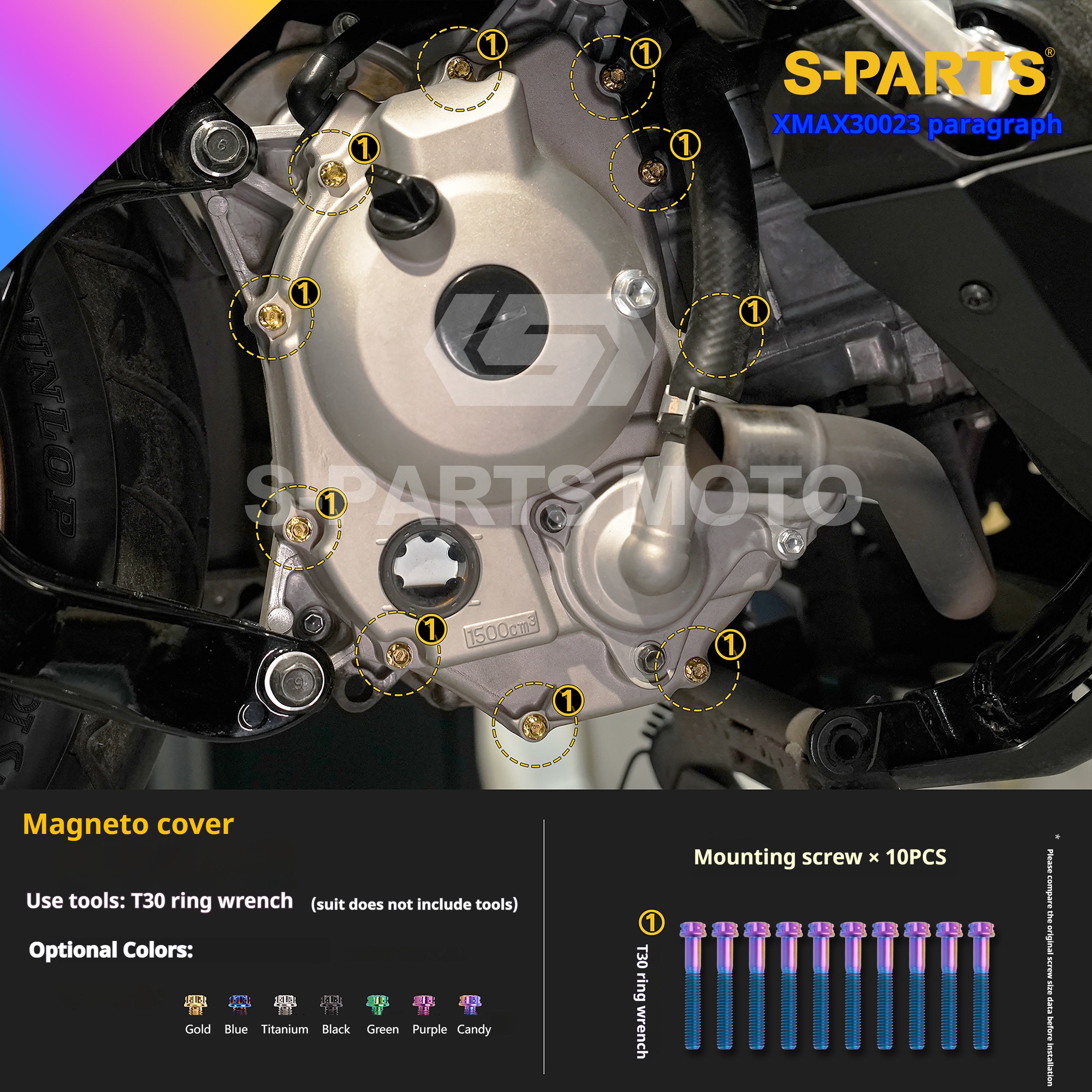 SPARTS Titanium Bolt Set for 2023 XMAX300 | Yamaha Motorcycle Titanium Bolt Upgrade