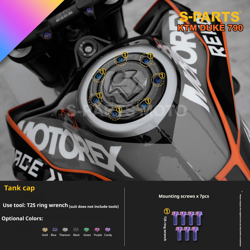 SPARTS Candy Color Titanium Bolt Kit for KTM DUKE 790 Disc Upgrade- Candy color