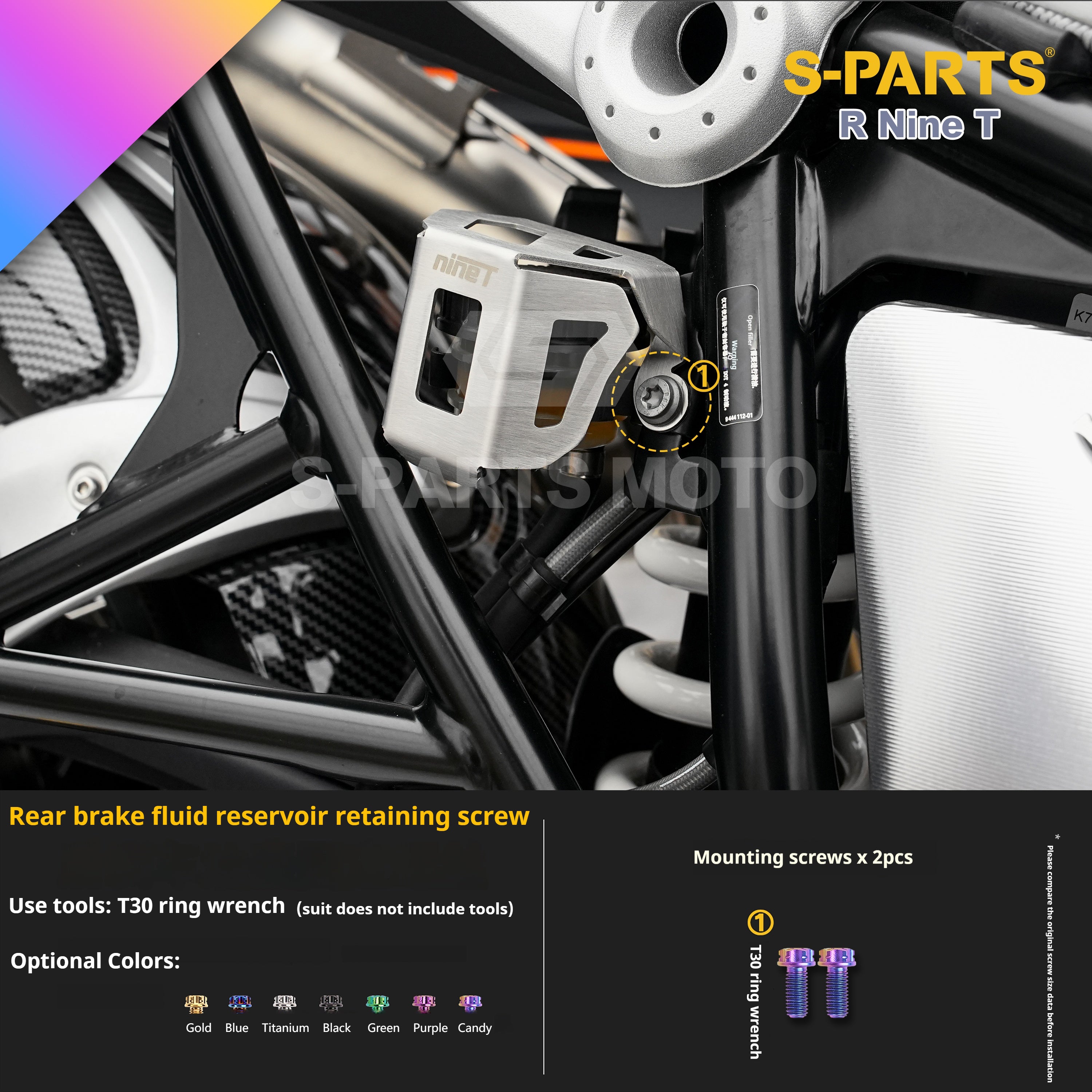 SPARTS BMW RnineT Titanium Alloy Motorcycle Bolt Upgrade Kit