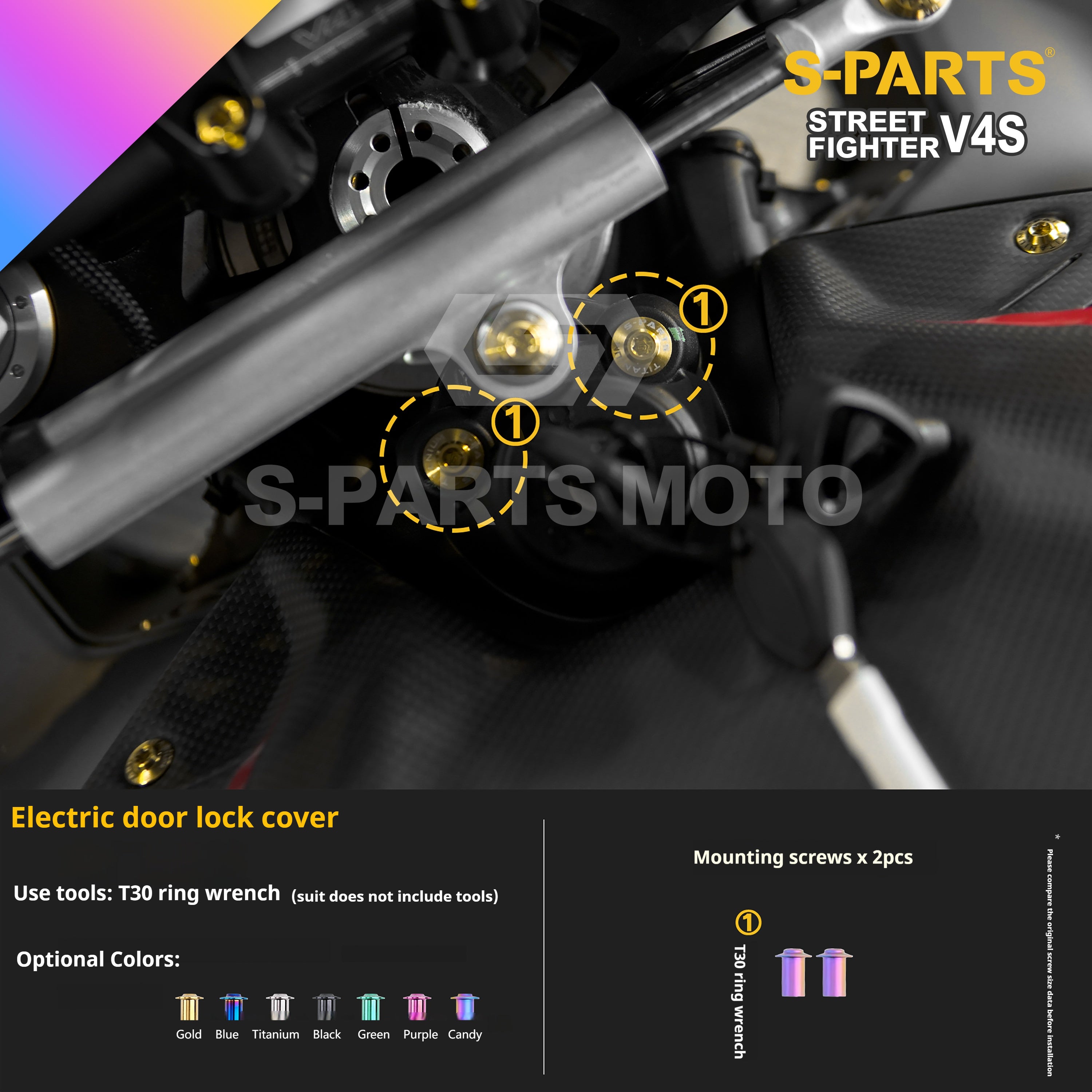 SPARTS Titanium Bolt Kit for Ducati Streetfighter V4S – Candy Color Upgrade