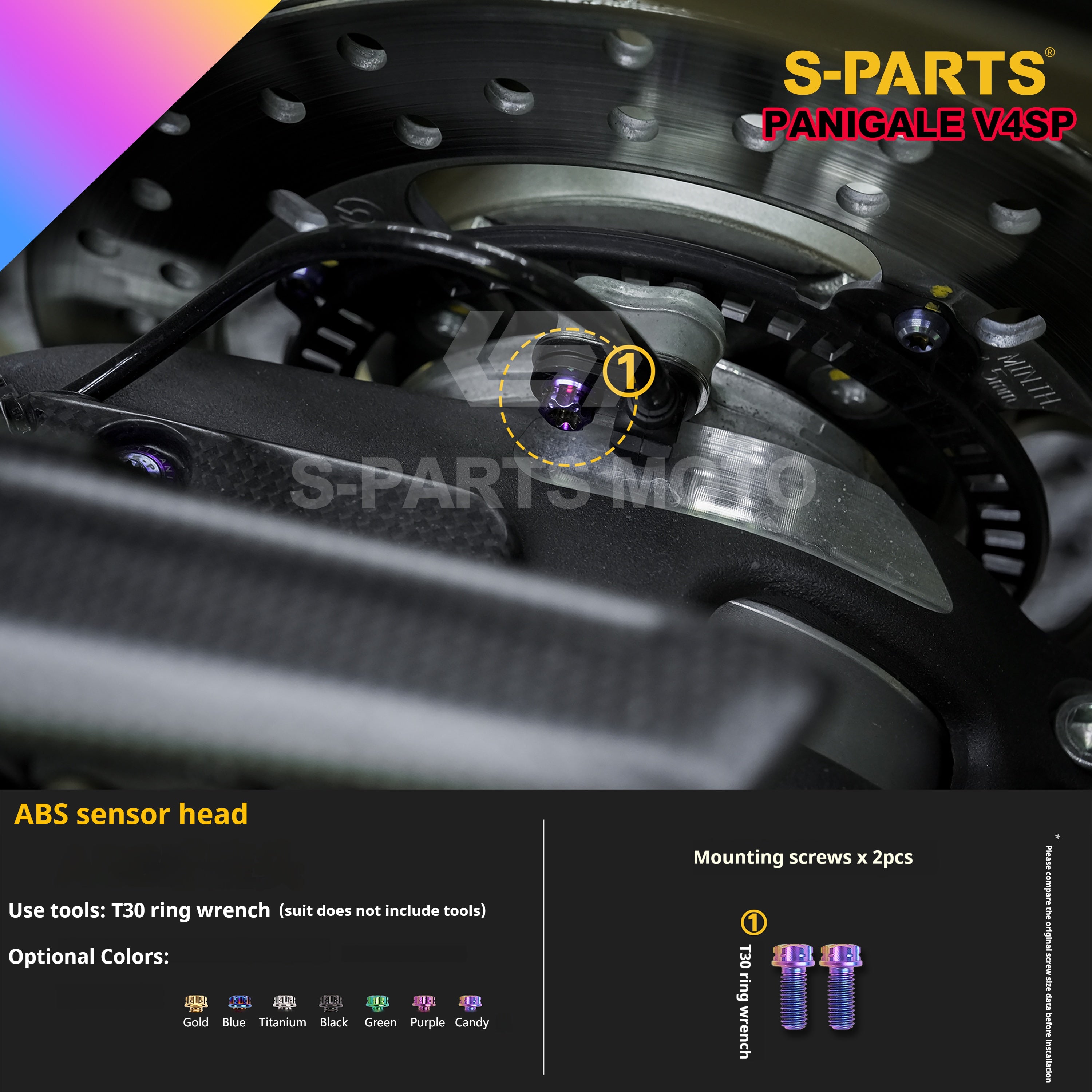 SPARTS Ducati Panigale V4SP Motorcycle TC4 Titanium Alloy Bolt Kit – Candy Color Edition