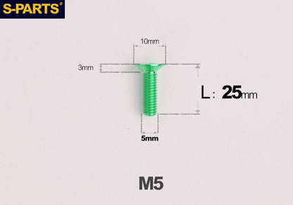 SPARTS M5 Countersunk Titanium Bolt | TC4 Flat Head Motorcycle Fastener