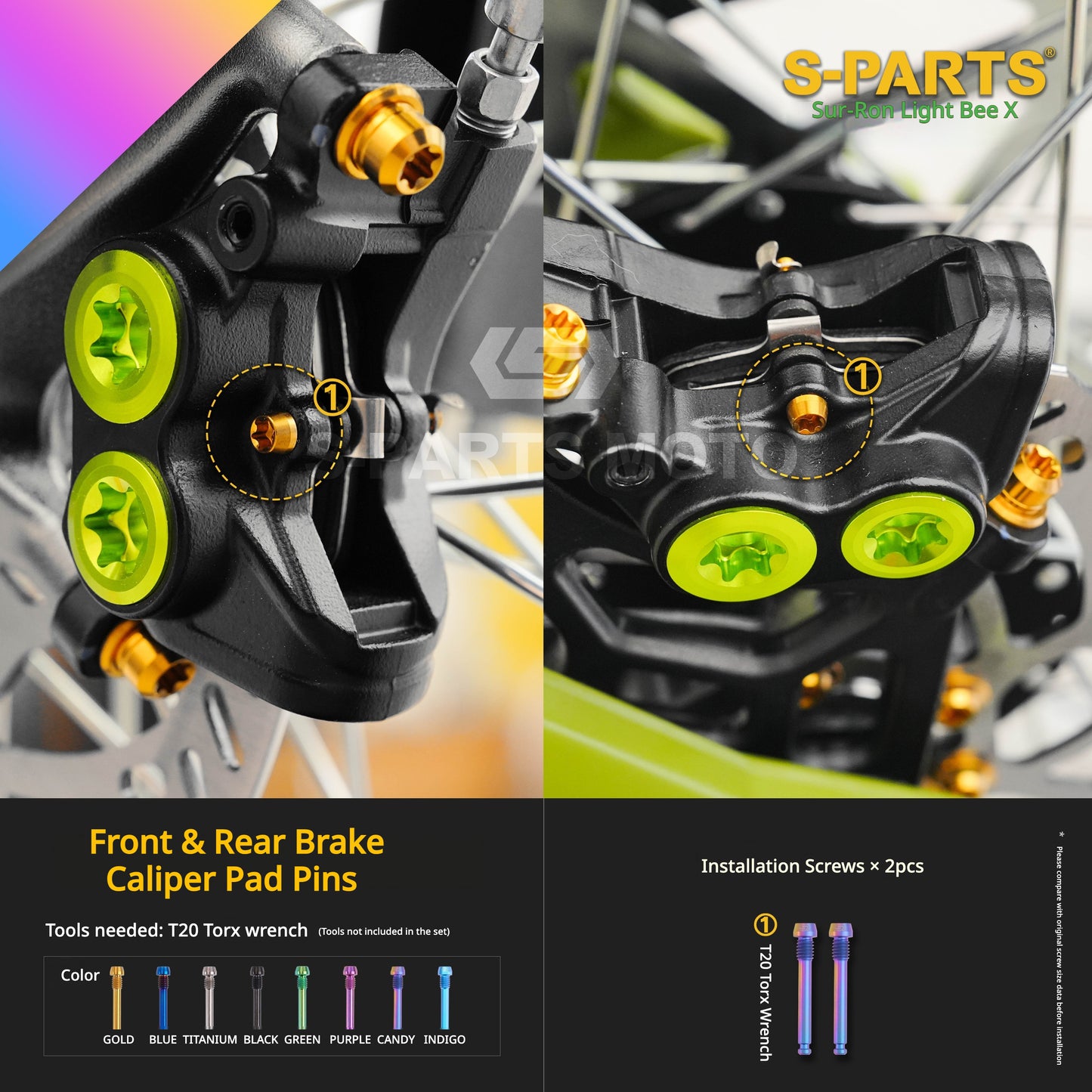 S-PARTS TC4 Titanium Full Bolt Kit for Sur-Ron Light Bee X (2025 Model)