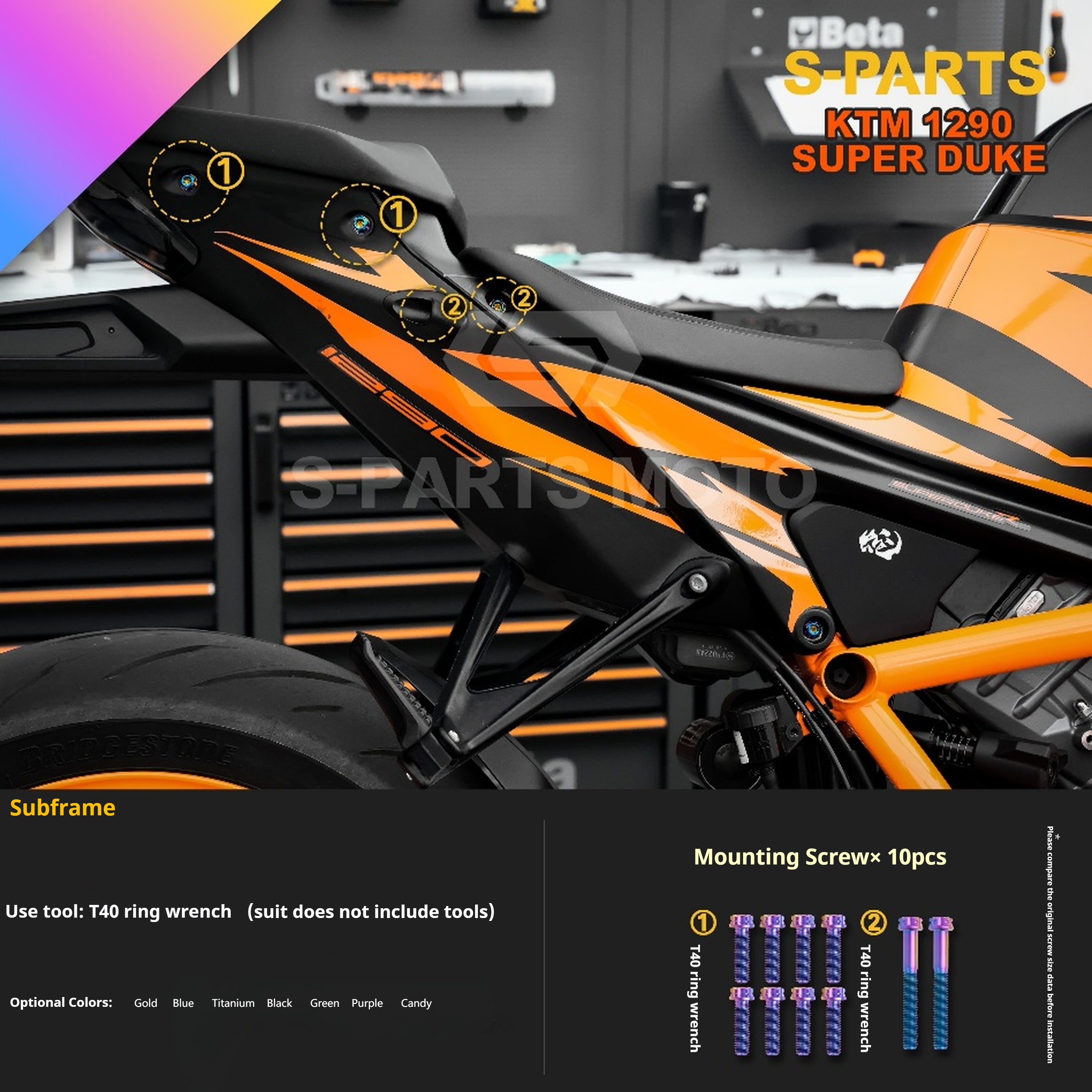 SPARTS KTM Super Duke 1290 · Full TC4 Titanium Bolt Kit｜Motorcycle Upgrade Set