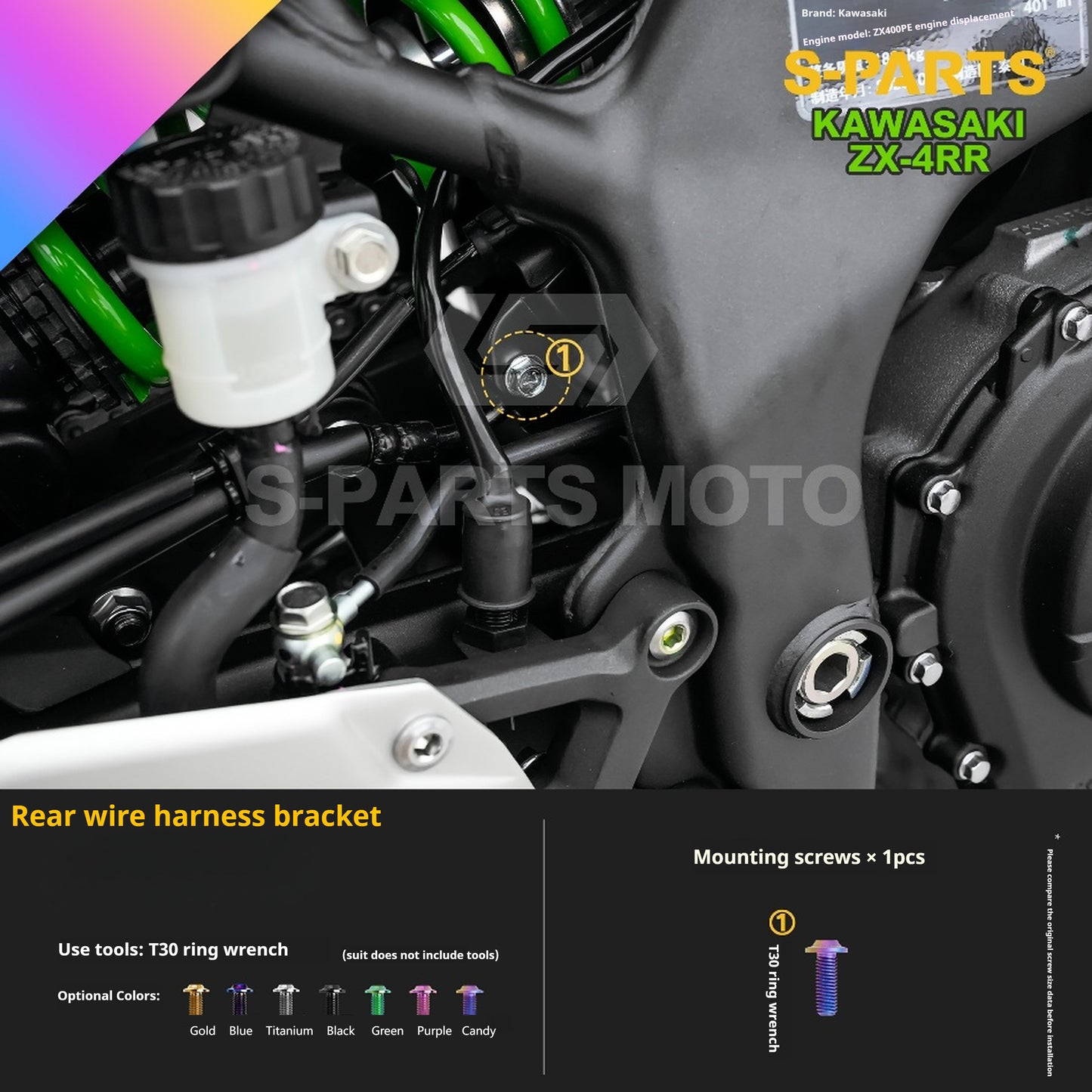 SPARTS TC4 Titanium Bolt Kit for Kawasaki ZX-4RR | Motorcycle Titanium Bolt Upgrade