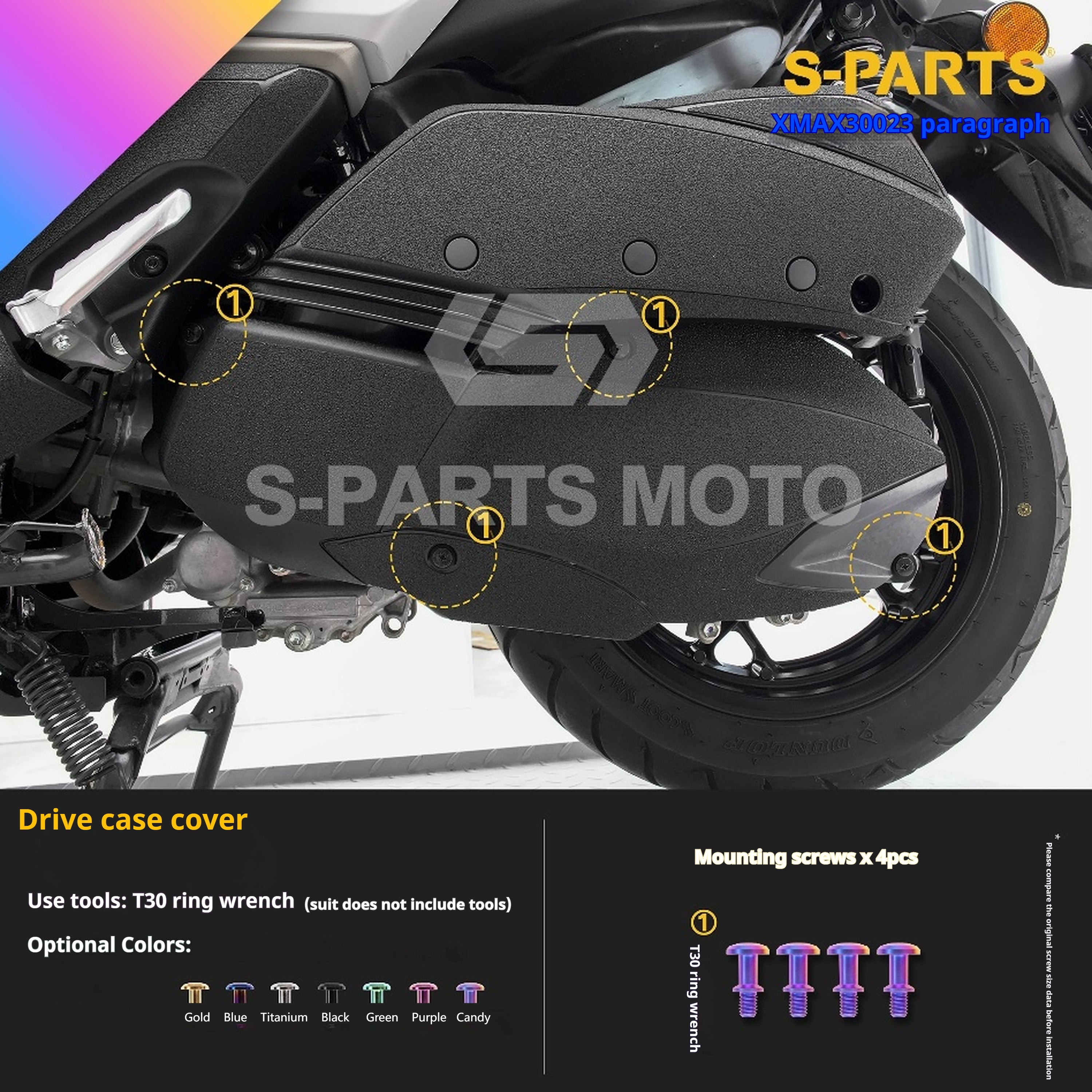 SPARTS Titanium Bolt Set for 2023 XMAX300 | Yamaha Motorcycle Titanium Bolt Upgrade