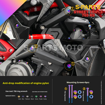 SPARTS Titanium Alloy Bolts Candy Color for Triumph 765 Street Triple RS Motorcycle Modification