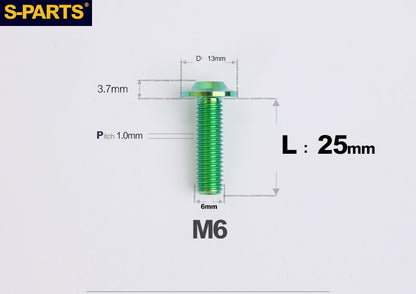 SPARTS A3 Button Head M6 D13 Titanium Bolt for Motorcycle & Bicycle Modification