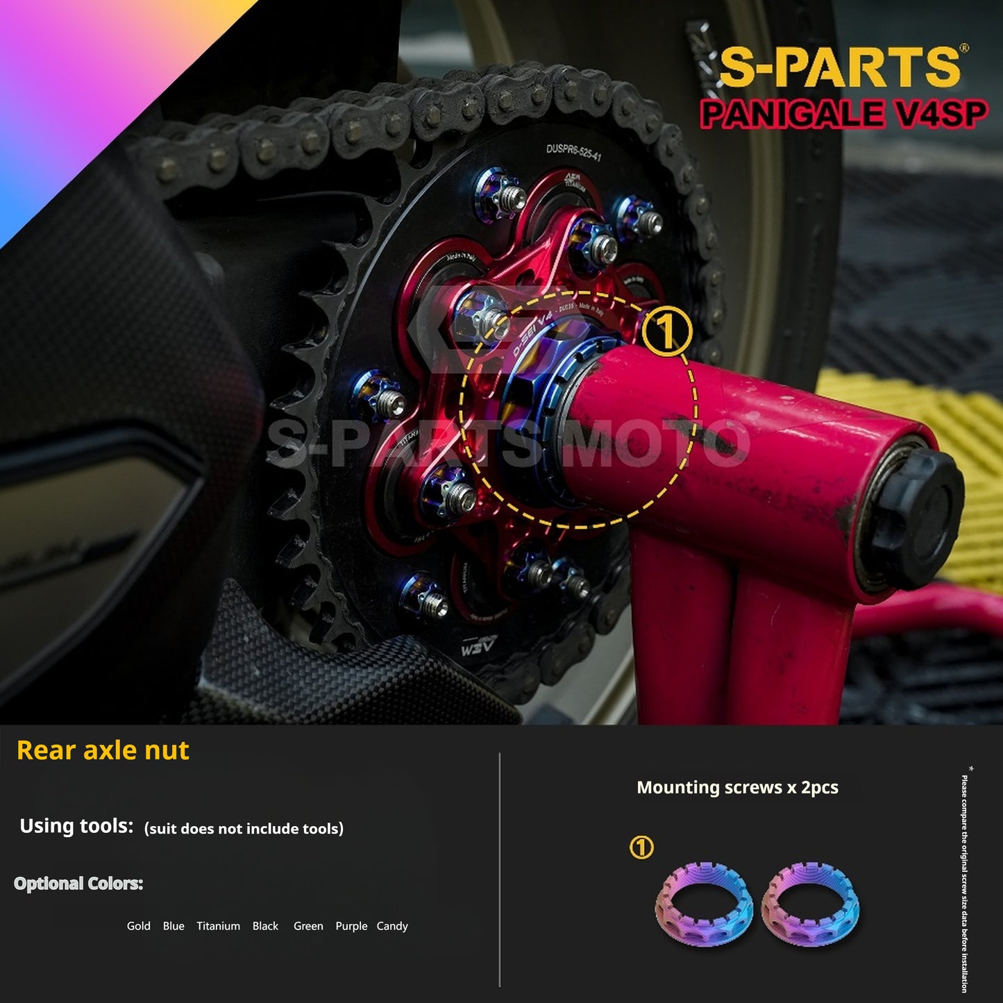 SPARTS TC4 Titanium Bolt Kit for Ducati Panigale V4SP Motorcycle