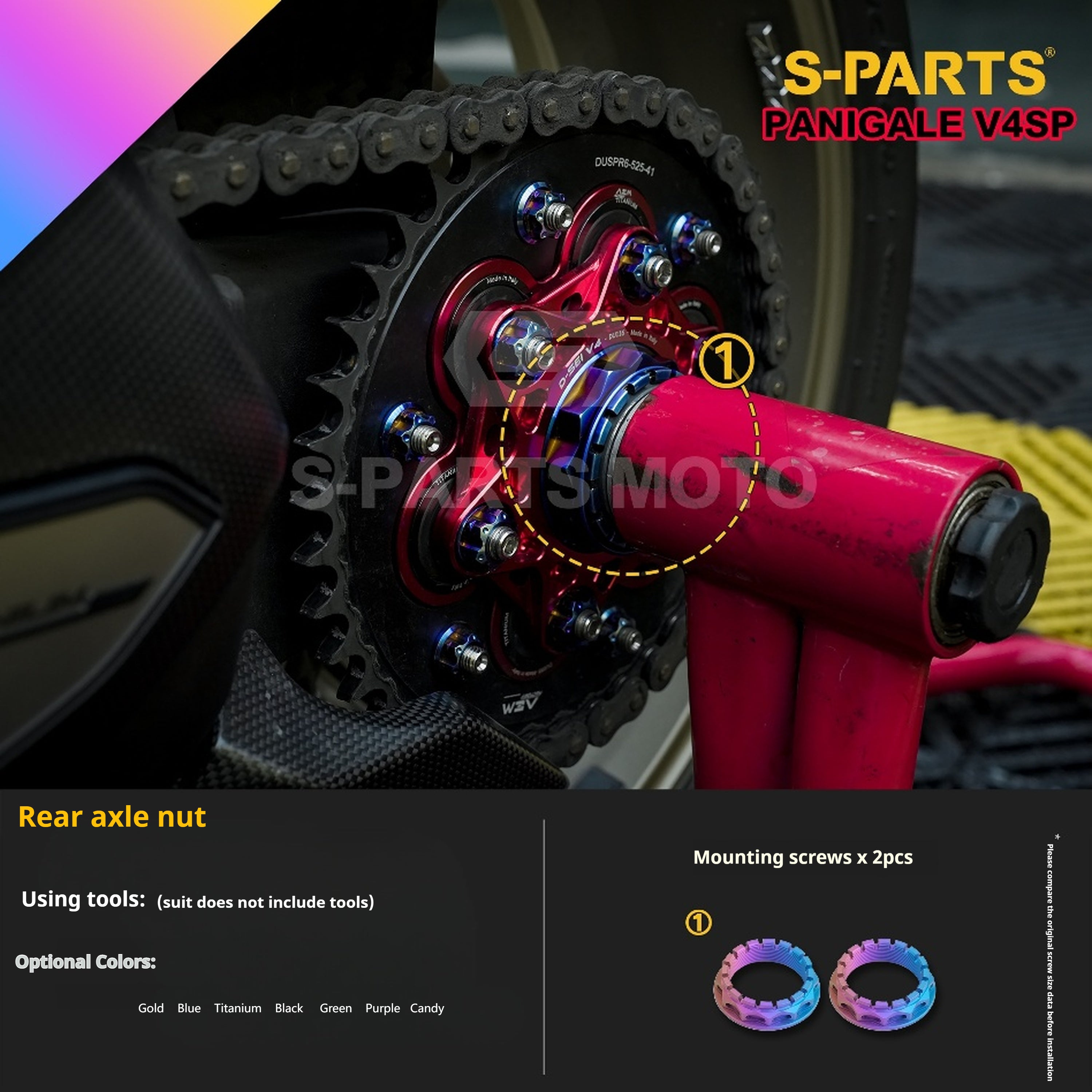 SPARTS TC4 Titanium Bolt Kit for Ducati Panigale V4SP Motorcycle