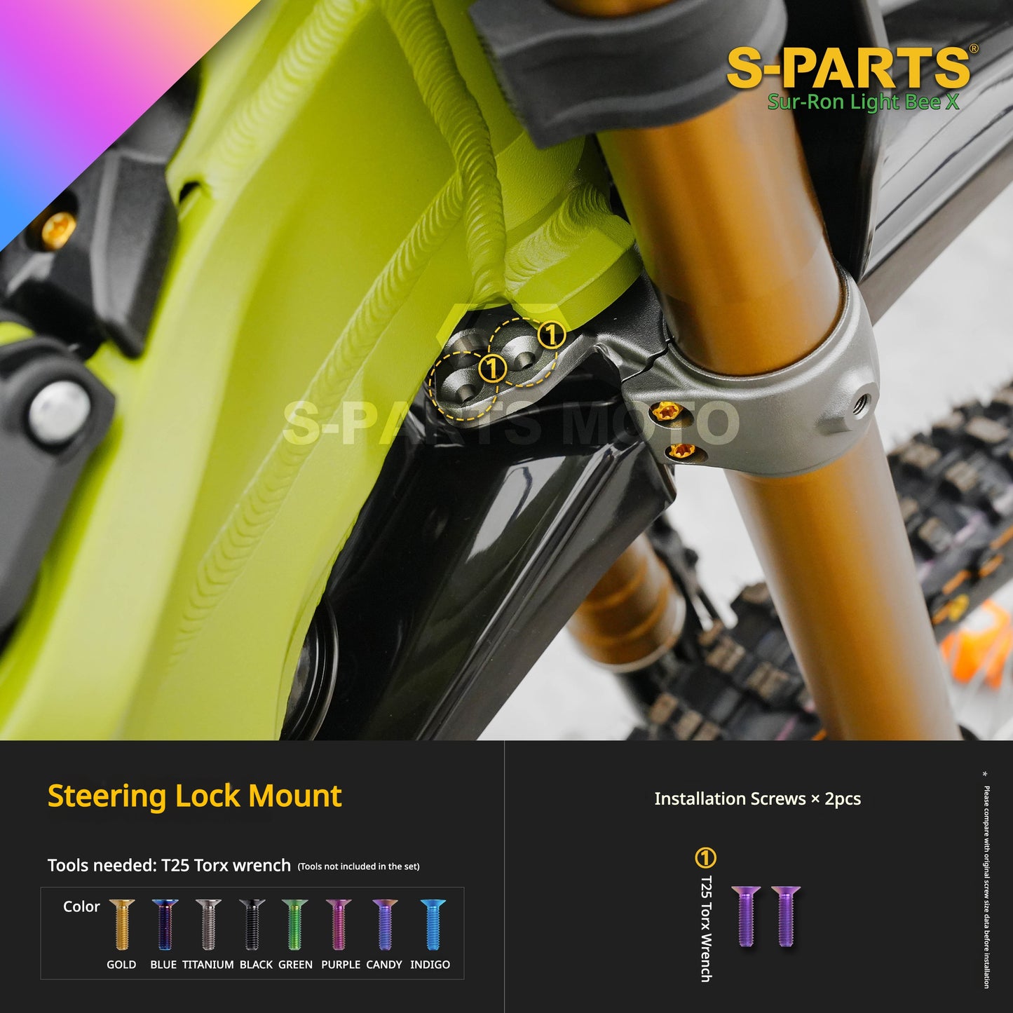 S-PARTS TC4 Titanium Full Bolt Kit for Sur-Ron Light Bee X (2025 Model)