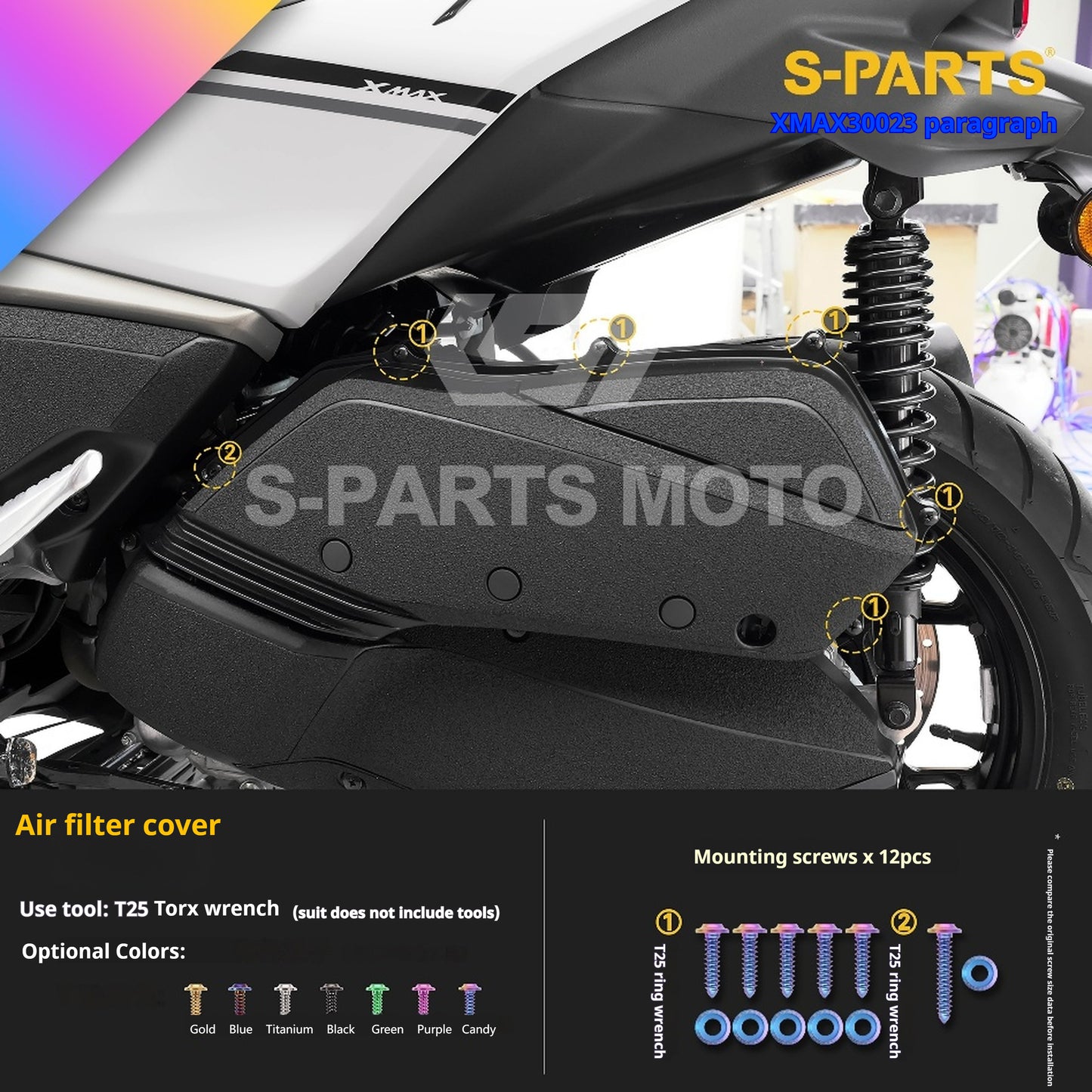 SPARTS Titanium Bolt Set for 2023 XMAX300 | Yamaha Motorcycle Titanium Bolt Upgrade