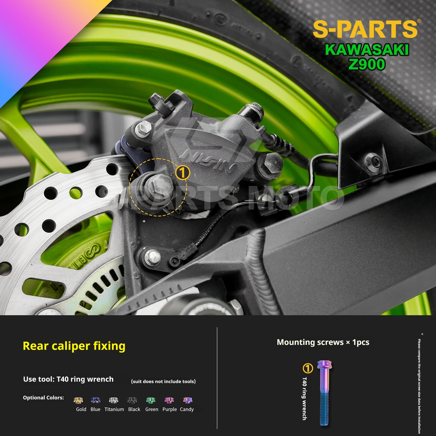 SPARTS TC4 Titanium Bolt Kit for Kawasaki Z900 2021 | Motorcycle Titanium Bolt Upgrade