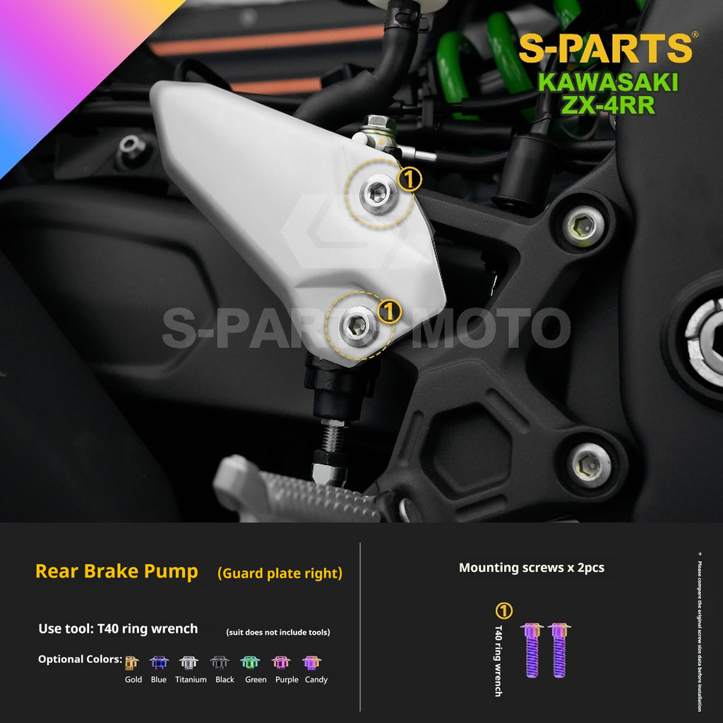 SPARTS Titanium Bolt Kit for Kawasaki ZX-4RR 2023 – Custom Candy Color & CNC Titanium Upgrade Kit- 2/2