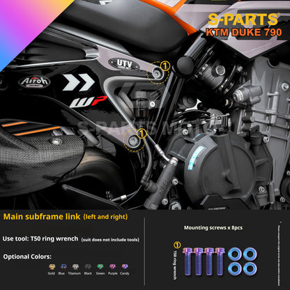 SPARTS TC4 Titanium Bolt Kit Compatible with KTM DUKE 790 – Full Motorcycle Fastener Upgrade
