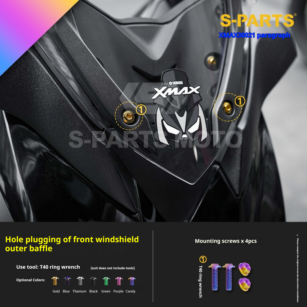 SPARTS Titanium Screw Set for Yamaha XMAX 300 2021 – Custom Candy Color & CNC Titanium Upgrade Kit